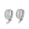Women's Geometric Croissant Threaded Earrings With Silver Needle And Copper Electroplated Retro Street Style