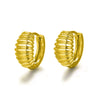 Women's Geometric Croissant Threaded Earrings With Silver Needle And Copper Electroplated Retro Street Style