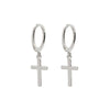 Women's Geometric Cross Earrings With Silver Needle And Copper Electroplated Punk Trend Style