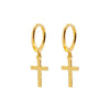 Women's Geometric Cross Earrings With Silver Needle And Copper Electroplated Punk Trend Style