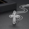 Women's Geometric Cross Pendant Necklace With Copper And Zircon Inlay Electroplated Fashion Jewelry
