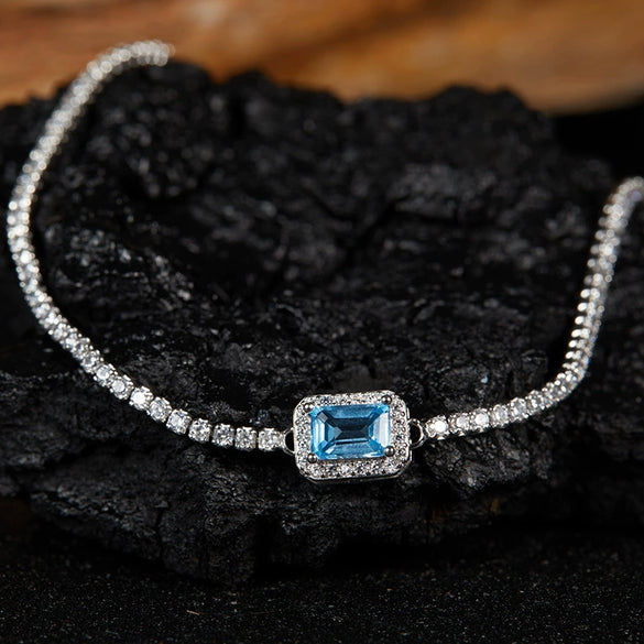 Women's Geometric Crystal And 925 Sterling Silver Ear Studs Set With Gems