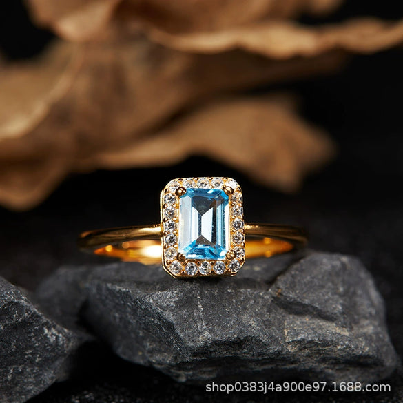 Women's Geometric Crystal And 925 Sterling Silver Ear Studs Set With Gems