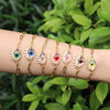 Women's Geometric Crystal Evil Eye Bracelet In Electroplated Copper With Exaggerated Personality Chain Design