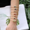 Women's Geometric Crystal Evil Eye Bracelet In Electroplated Copper With Exaggerated Personality Chain Design