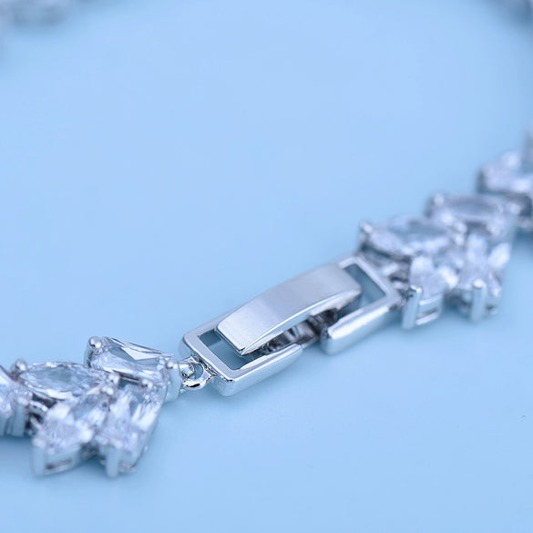 Women's Geometric Crystal Zircon Bracelet Electroplated Copper Fashion Jewelry Wholesale