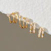 Women's Geometric Cshaped Multilayer Hollow Stud Earrings In Stainless Steel With Pvd Vacuum Gold Plating