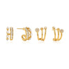 Women's Geometric Cshaped Multilayer Hollow Stud Earrings In Stainless Steel With Pvd Vacuum Gold Plating