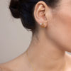 Women's Geometric Cshaped Multilayer Hollow Stud Earrings In Stainless Steel With Pvd Vacuum Gold Plating