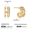 Women's Geometric Cshaped Multilayer Hollow Stud Earrings In Stainless Steel With Pvd Vacuum Gold Plating