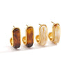 Women's Geometric Cshaped Stainless Steel Earrings With Pvd Vacuum Gold Plating Sophisticated Elegant Fashion Jewelry