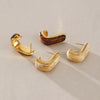 Women's Geometric Cshaped Stainless Steel Earrings With Pvd Vacuum Gold Plating Sophisticated Elegant Fashion Jewelry