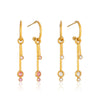 Women's Geometric Cshaped Tassel Earrings With Cubic Zirconia Stainless Steel Ear Posts And Pvd Gold Plating