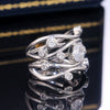 Women's Geometric Curve Zircon Ring Copper Platinum Plated Micro Inlay Jewelry
