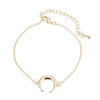 Women's Geometric Curved Moon Bracelet In Copper With Simple Cartoon Inspired Design