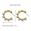 Women's Geometric Design Highgloss Pearl Stainless Steel Electroplated Earrings