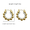 Women's Geometric Design Highgloss Pearl Stainless Steel Electroplated Earrings
