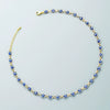 Women's Geometric Devil's Eye Necklace With Zircon Pendant Copper Snake Chain And Microsetting Detail