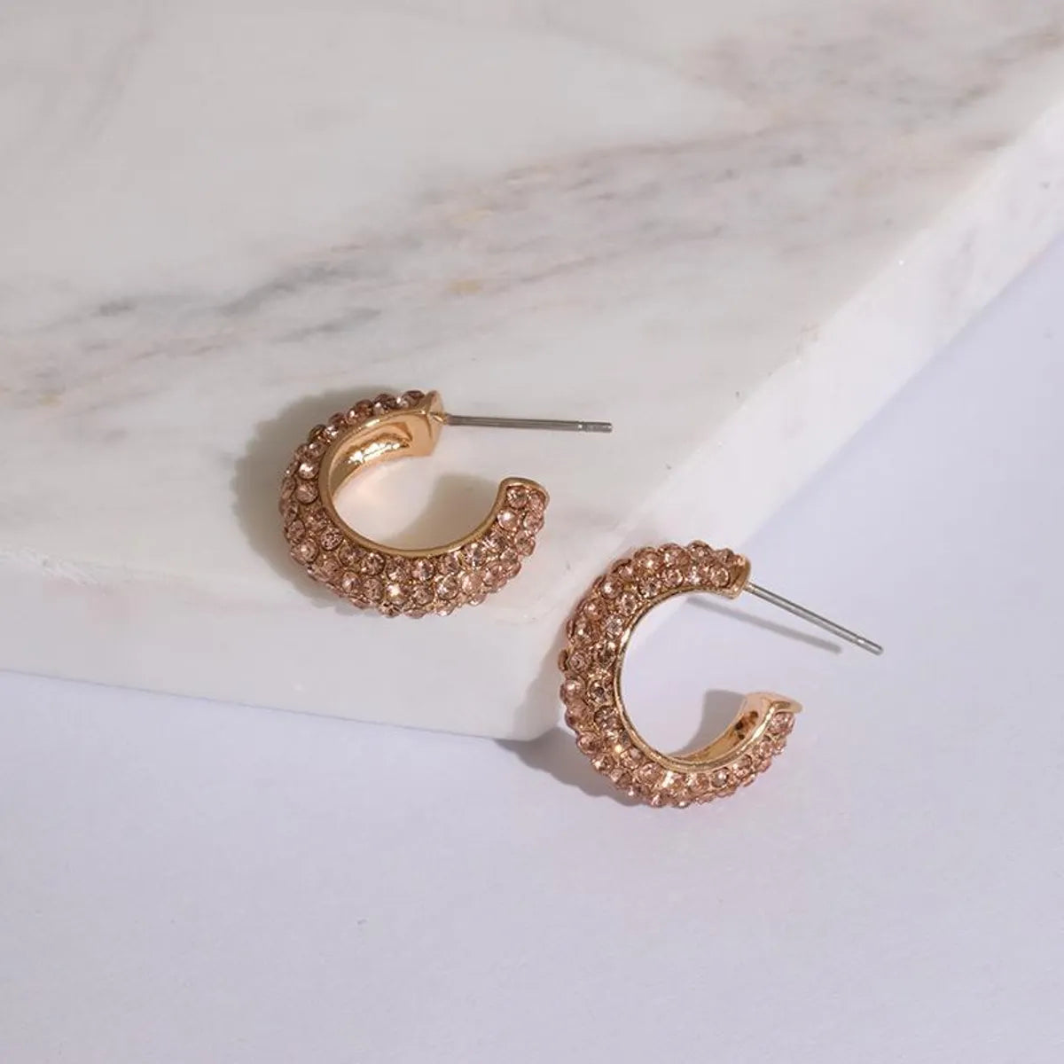 Womens Geometric Rhinestone Alloy Earrings Jj190505120246