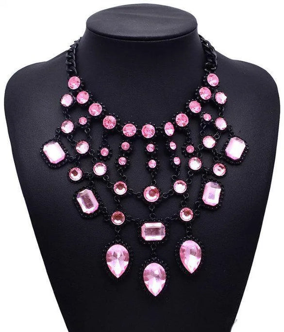 Womens Geometric Rhinestone Alloy Necklaces Jq190416117439