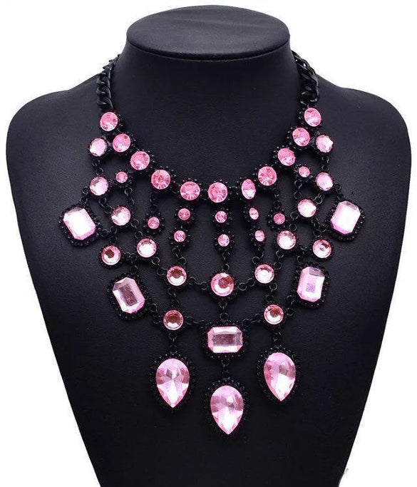 Womens Geometric Rhinestone Alloy Necklaces Jq190416117439
