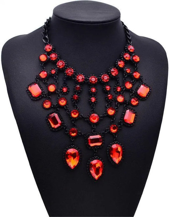 Womens Geometric Rhinestone Alloy Necklaces Jq190416117439