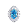 Women's Geometric Diamond 925 Silver Ring