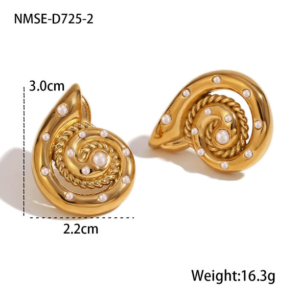 Women's Geometric Diamondencrusted Titanium Steel Electroplated Earrings Fashionable Light Luxury Nonfading