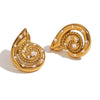 Women's Geometric Diamondencrusted Titanium Steel Electroplated Earrings Fashionable Light Luxury Nonfading