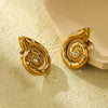 Women's Geometric Diamondencrusted Titanium Steel Electroplated Earrings Fashionable Light Luxury Nonfading