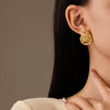 Women's Geometric Diamondencrusted Titanium Steel Electroplated Earrings Fashionable Light Luxury Nonfading