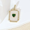 Women's Geometric Diamondencrusted White Shell Abalone Shell Necklace Pendant Jewelry Accessories Electroplated Simple Style