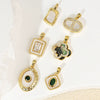 Women's Geometric Diamondencrusted White Shell Abalone Shell Necklace Pendant Jewelry Accessories Electroplated Simple Style