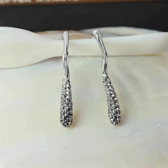 Women's Geometric Diamondstyle Earrings In Zinc Alloy With Vintage Goldplated Finish
