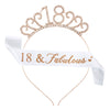 Women's Geometric Diecast Crown Headband And Shoulder Strap Etiquette Belt Set With Electroplating Treatment
