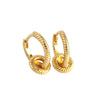 Women's Geometric Double Hoop Earrings With Silver Needle And Copper Retro Exaggerated Rotating Hoop Design Electroplated Finish
