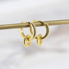 Women's Geometric Double Hoop Earrings With Silver Needle And Copper Retro Exaggerated Rotating Hoop Design Electroplated Finish