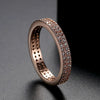 Women's Geometric Double Row Micro Inlaid Zircon Ring In Electroplated Copper Fashion Jewelry