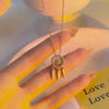 Women's Geometric Dream Catcher Necklace In Copper Plated With Real Gold Electroplated O Chain Clavicle Necklace
