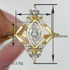 Women's Geometric Drop Shape Copper Ring With Zirconia Light Luxury Style