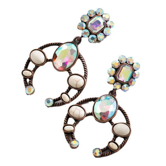 Women's Geometric Dropshaped Alloy Turquoise Earrings
