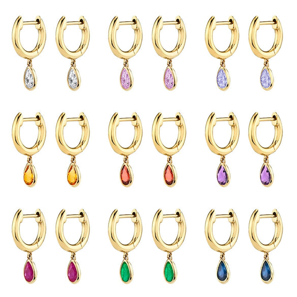 Women's Geometric Dropshaped Copper Plated With Real Gold Zircon Earrings