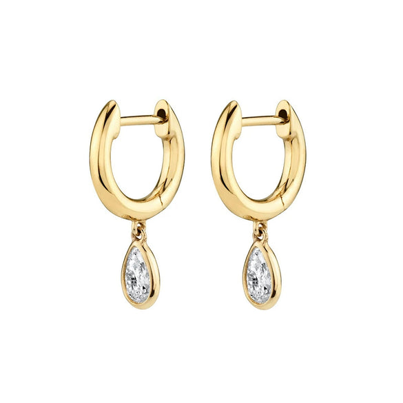 Women's Geometric Dropshaped Copper Plated With Real Gold Zircon Earrings