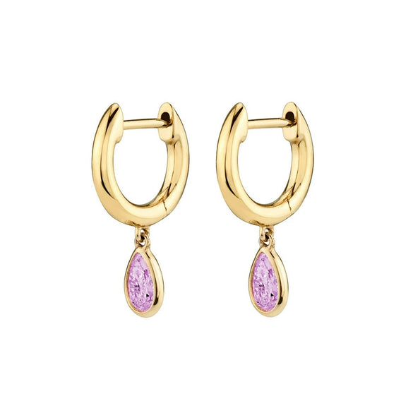 Women's Geometric Dropshaped Copper Plated With Real Gold Zircon Earrings