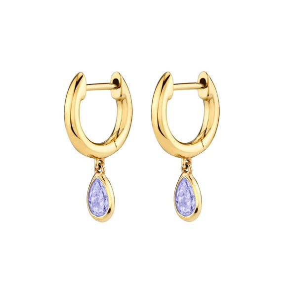 Women's Geometric Dropshaped Copper Plated With Real Gold Zircon Earrings