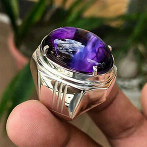 Women's Geometric Eggshaped Asymmetrical Metal Ring With Electroplated Silver Finish And Contemporary Statement Design