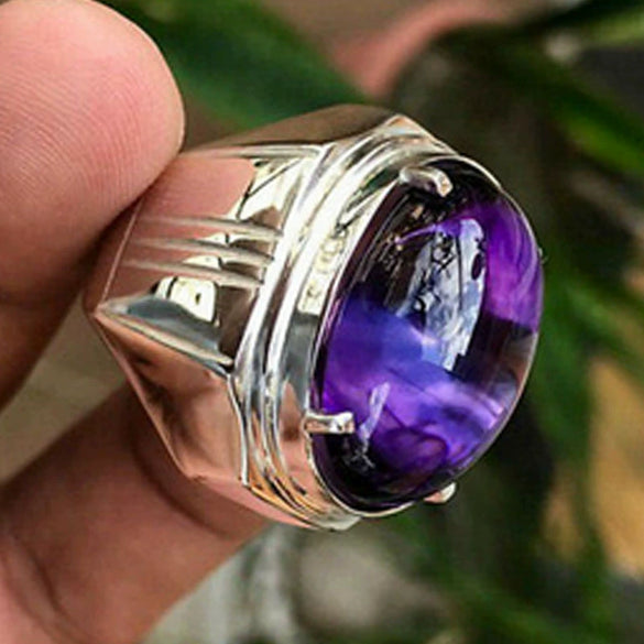 Women's Geometric Eggshaped Asymmetrical Metal Ring With Electroplated Silver Finish And Contemporary Statement Design