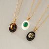 Women's Geometric Eggshaped Stainless Steel Pendant Necklace With Pvd Vacuum Gold Plating And Lobster Clasp