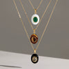 Women's Geometric Eggshaped Stainless Steel Pendant Necklace With Pvd Vacuum Gold Plating And Lobster Clasp