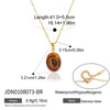 Women's Geometric Eggshaped Stainless Steel Pendant Necklace With Pvd Vacuum Gold Plating And Lobster Clasp